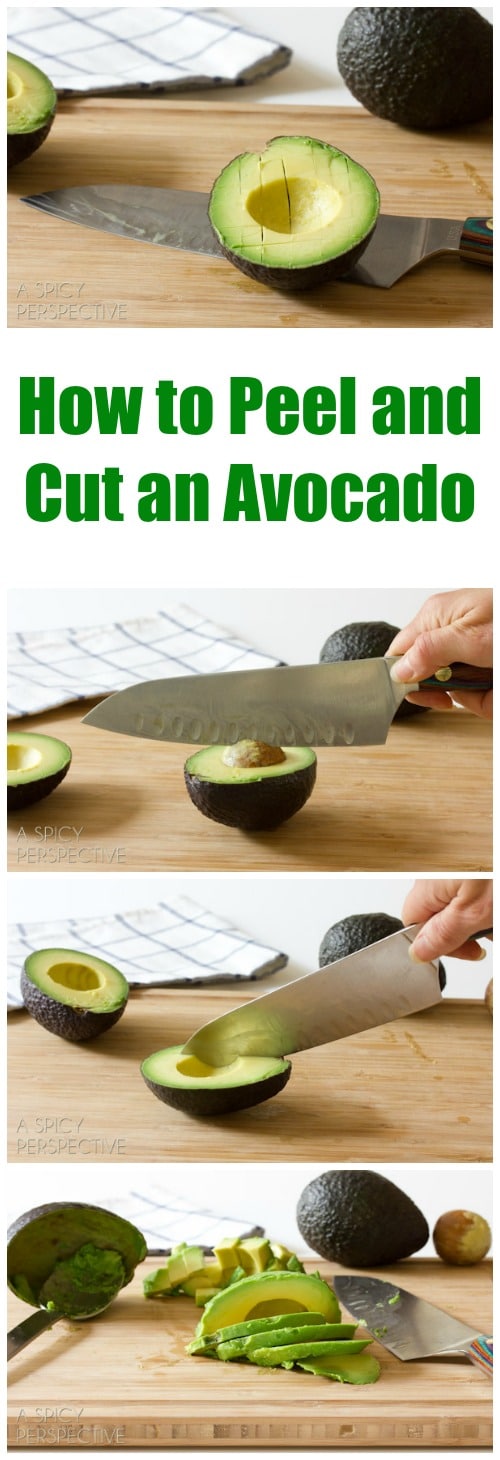 How to Peel an Cut an Avocado on ASpicyPerspective.com #howto #avocado