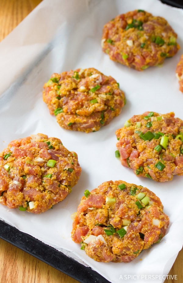 Ahi Tuna Burgers with Grilled Pineapple