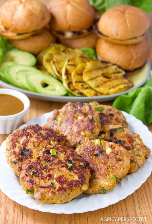 Ahi Tuna Burgers with Grilled Pineapple