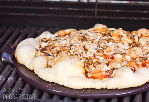 How to Make Grilled Chicken Pizza | ASpicyPerspective.com #pizza #grilling #summer #recipe