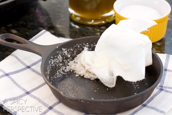 Cleaning Skillet #ASpicyPerspective #CastIronSkillet #HowtoCleanaCastIronSkillet #HowtoSeasonaCastIronSkillet #HowTo #DIY #Kitchen