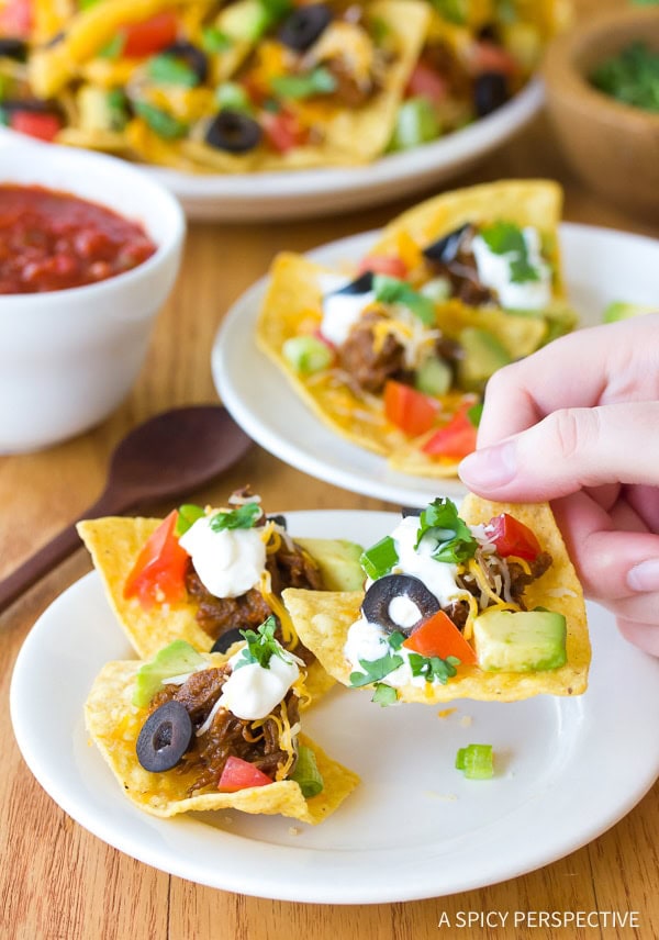 Beef Nachos with Slow Cooker Chili Con Carne