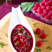 Simple Raspberry & Cranberry Sauce for #Thanksgiving also makes a marvelous spread to serve with bread and cheese! #holidays #cranberry #raspberry #recipe