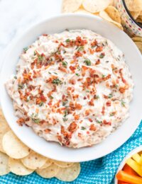 Hot Onion Dip with Fried Onions Recipe #ASpicyPerspective #dip #hotdip