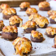 Chorizo and Cheese Stuffed Mushroom Recipe #holidays #appetizers #mushrooms #party