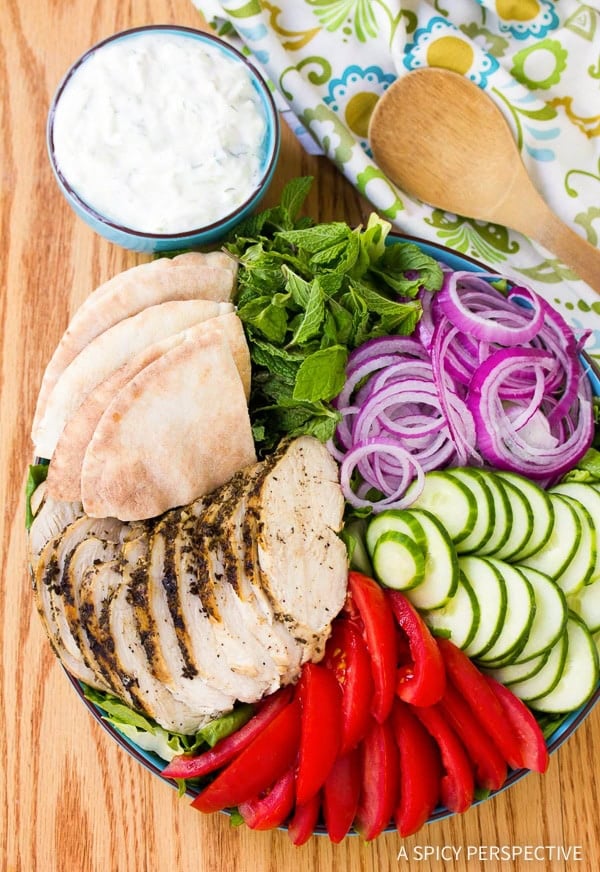 Healthy Chicken Gyro Salad with Creamy Tzatziki Recipe