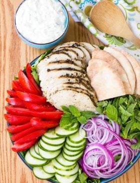 Chicken Gyro Salad with Creamy Tzatziki Recipe