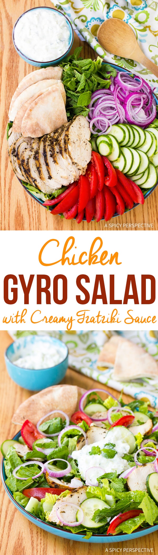 Light and Zesty Chicken Gyro Salad with Creamy Tzatziki Recipe