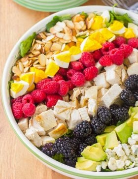 Summer Cobb Salad Recipe with Creamy Garlic Lime Vinaigrette