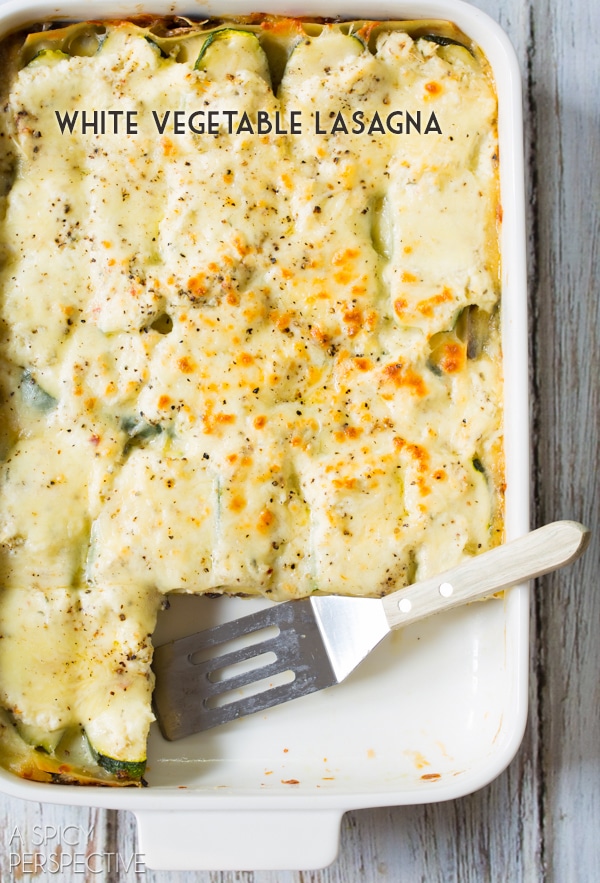 Creamy White Vegetable Lasagna {A Spicy Perspective}