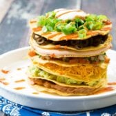 Seven Layer Dip Tostada Stack