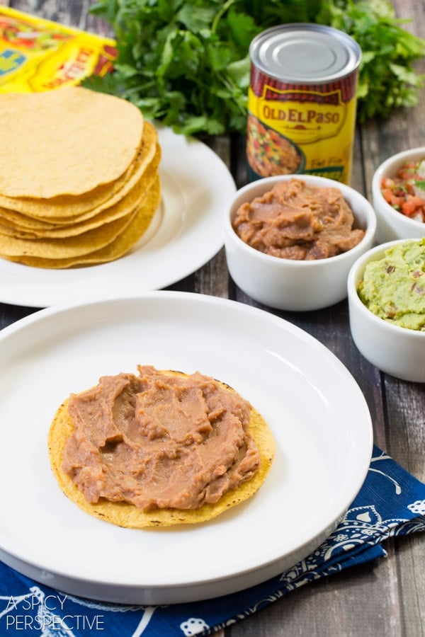 7 Layer Dip Tostada Stack #7LayerDip #Mexican #party