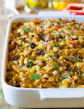 Southwest Cornbread Stuffing #holiday #thanksgiving #mexican