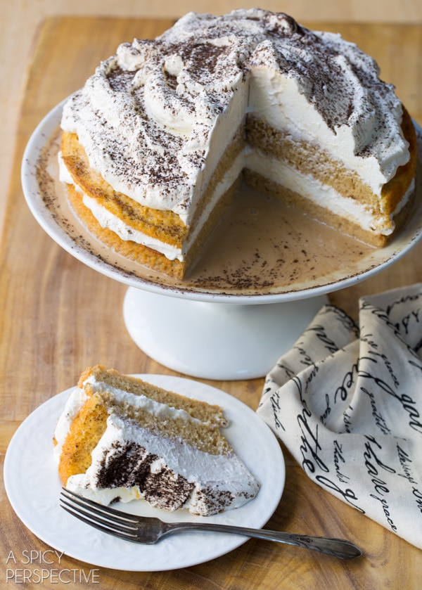 Easy Affogato Cake - Silky luxurious cake with espresso cream! #holiday #espresso #cake