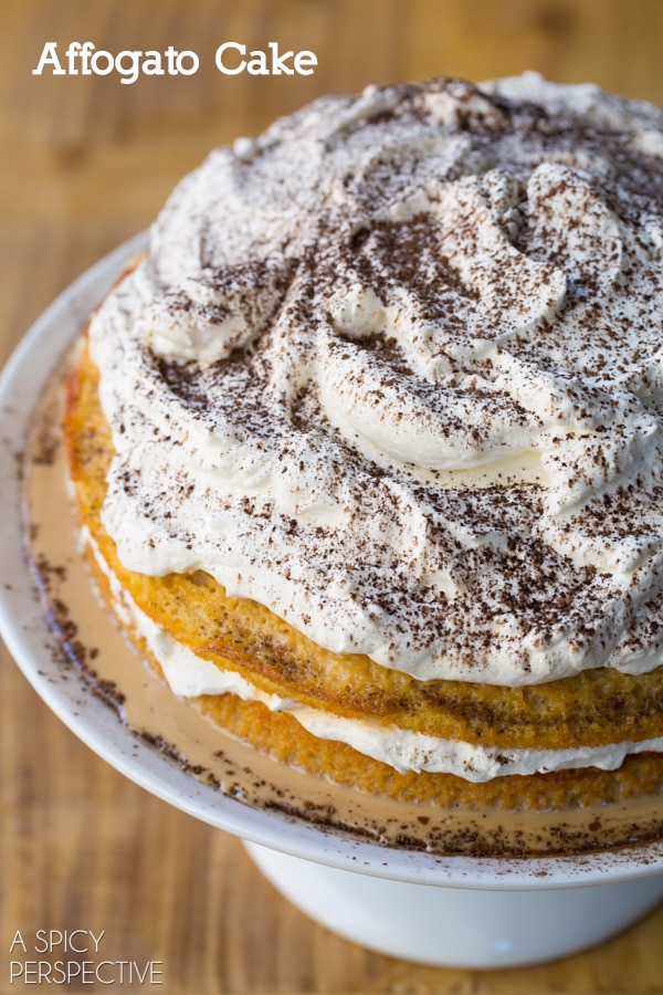Affogato Cake - Silky luxurious cake with espresso cream! #holiday #espresso #cake
