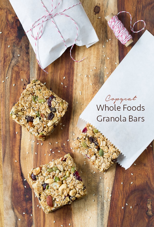 Easy Homemade Granola Bars - A copycat version of Whole Foods Granola Bars! #healthy
