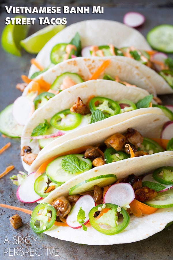 The absolute BEST Vietnamese Banh Mi Street #Tacos - on ASpicyPerspective.com