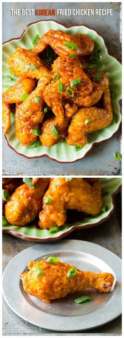 THE BEST Sticky-Sweet Crispy Korean Fried Chicken Recipe you will ever taste! #friedchicken #korean