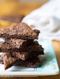 Chocolate Malt Brownie Brittle Recipe on ASpicyPerspective.com #brownies #brittle