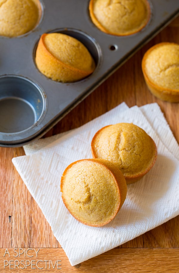 Love these Honey Cinnamon Cornbread Muffins on ASpicyPerspective.com #cornbread #bread