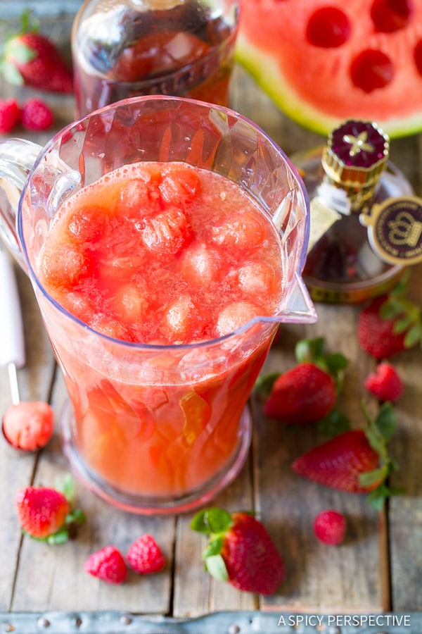 Watermelon #ASpicyPerspective #Cocktails #Sangria #SangriaRecipe #RoseSangria #HowtoMakeSangria #Drinks #Beverage 