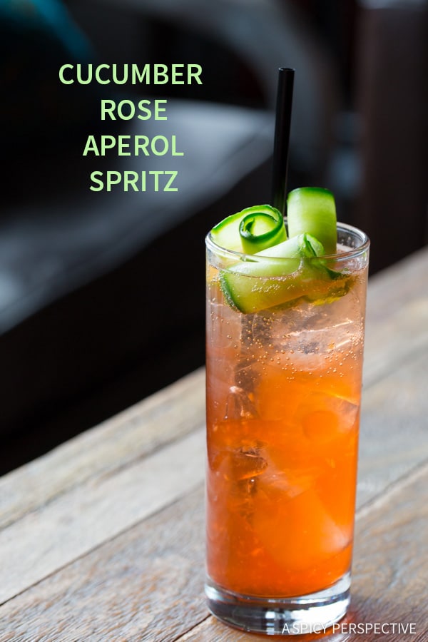 Refreshing Cucumber Rose Aperol Spritz #Cocktail