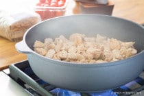One Pot Chicken Pasta with Light Basil Cream Sauce