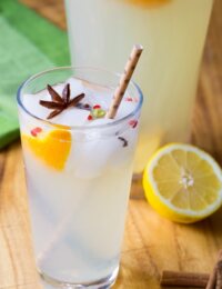 Mulled Lemonade Recipe on ASpicyPerspective.com Great for kids, and for cocktail mixing! #summer #lemonade