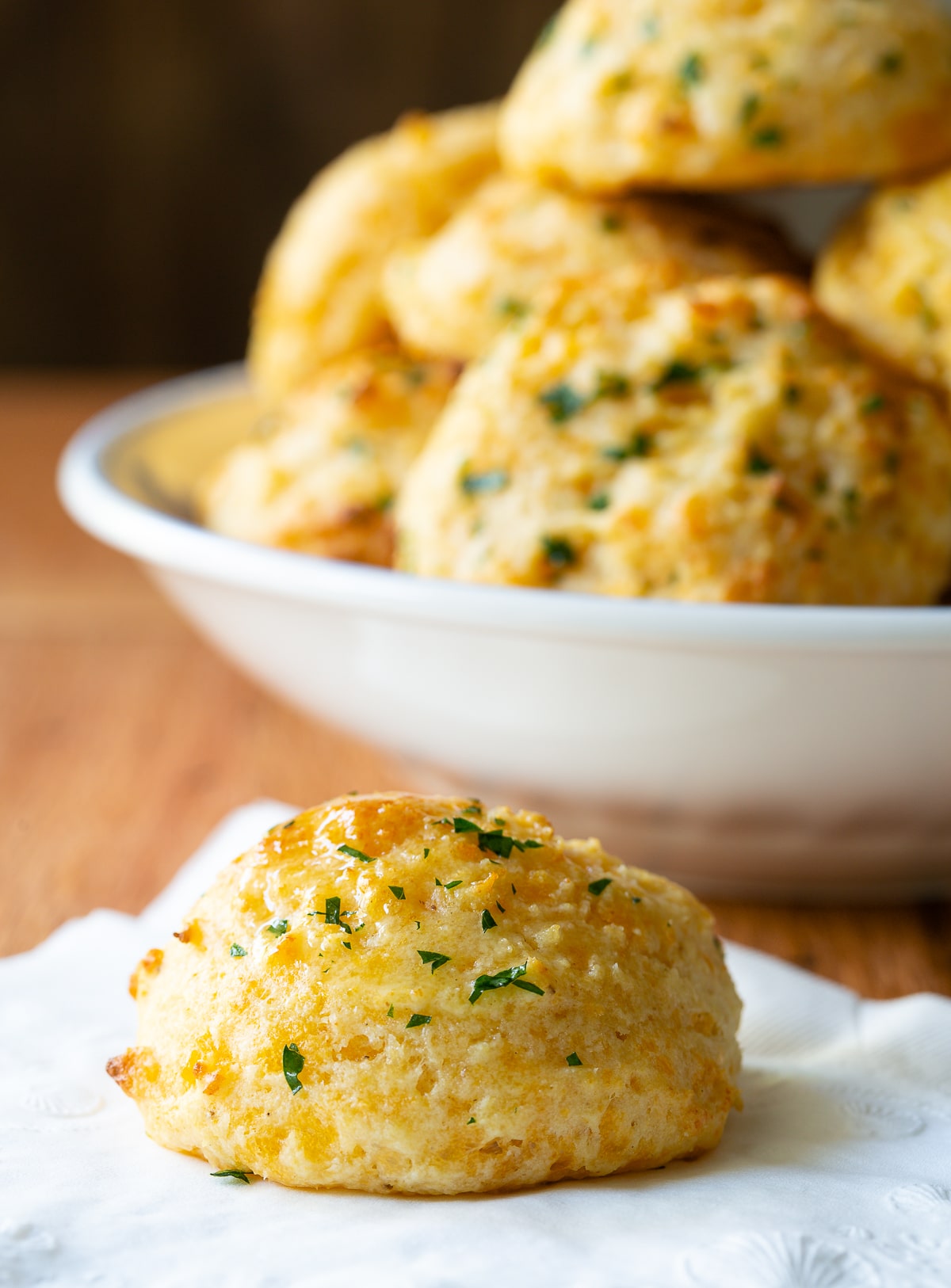 Easy Cheddar Garlic Biscuits with Old Bay Seasoning on #ASpicyPerspective #biscuits #recipe