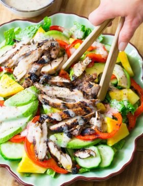 Jamaican Jerk Chicken Salad on ASpicyPerspective.com