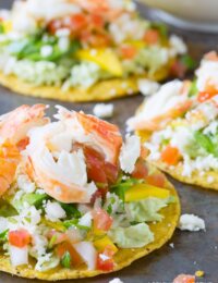 Amazing Lobster Tostadas Recipe on ASpicyPerspective.com #lobster #mexican