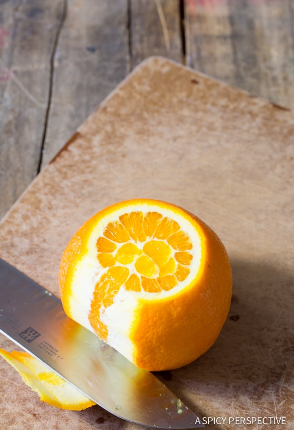 Easy to Make Orange Blueberry Upside Down Cake on ASpicyPerspective.com #cake
