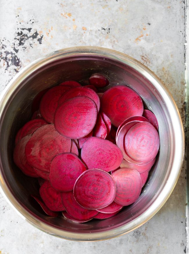 The beetroot “sweating” to make for a better bake 
