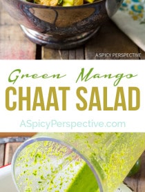 Healthy and Unique Indian Green Mango Chaat on ASpicyPerspective.com