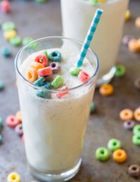 Milk and Cereal Smoothie - Loaded with protein and just a handful of Cereal! ASpicyPerspective.com