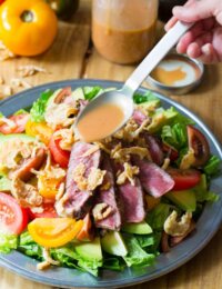 Amazing Grilled Steak Salad with A1 Vinaigrette on ASpicyPerspective.com