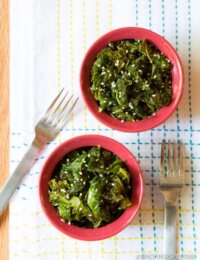 Wilted Honey Butter Kale Recipe on ASpicyPerspective.com #kale