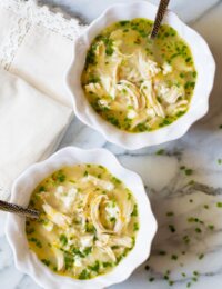 Healthy Greek Lemon Chicken Soup Recipe on ASpicyPerspective.com