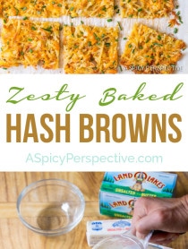 Easy Crispy and Zesty Baked Hash Brown Recipe on ASpicyPerspective.com #breakfast #potatoes
