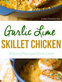 Easy Zesty Garlic Lime Skillet Chicken on ASpicyPerspective.com