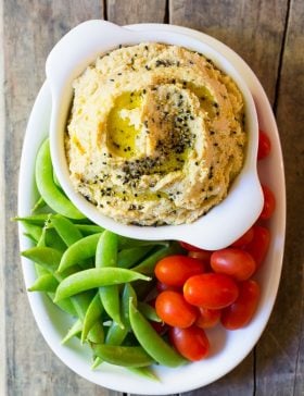 Rich and Creamy Miso Hummus Recipe on ASpicyPerspective.com