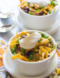 The Absolute Best Turkey Chili Recipe on ASpicyPerspective.com #thanksgiving #leftovers