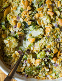 Love These Roasted Brussels Sprouts Gratin on ASpicyPerspetive.com #thanksgiving