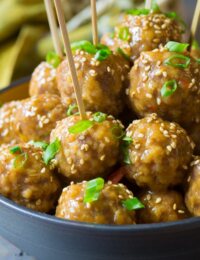Easy Slow Cooker Asian Meatballs Recipe on ASpicyPerspective.com