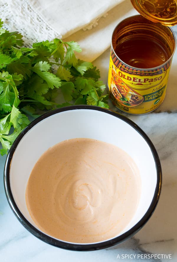Making 7-Ingredient Chicken Enchilada Pinwheel Recipe | ASpicyPerspective.com