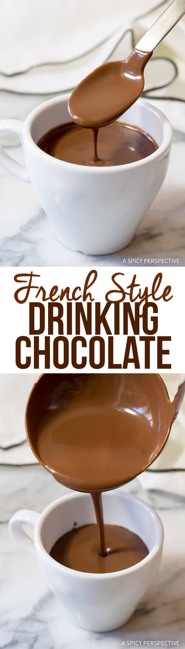 Luxurious French Hot Chocolate Recipe (Drinking Chocolate) | ASpicyPerspective.com