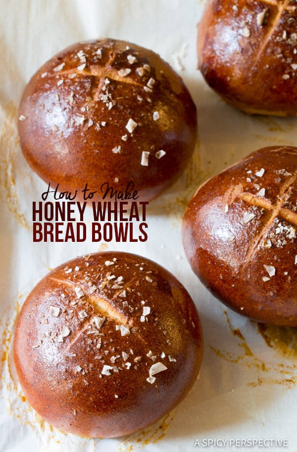 Irresistible Honey Wheat Bread Bowl Recipe | ASpicyPerspective.com