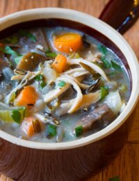 The Best Healthy Slow Cooker Chicken Wild Rice Soup (Low Fat, Gluten Free, Dairy Free) | ASpicyPerspective.com