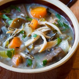 The Best Healthy Slow Cooker Chicken Wild Rice Soup (Low Fat, Gluten Free, Dairy Free) | ASpicyPerspective.com