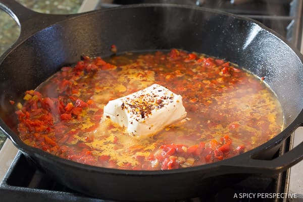 Dazzling Creamy Roasted Red Pepper Chicken Skillet Recipe | ASpicyPerspective.com